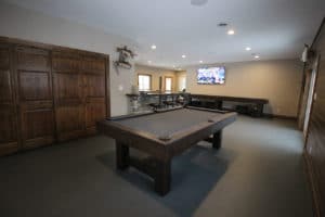 ‘Man Cave’ remodeled room with pool table, shuffleboard & bar