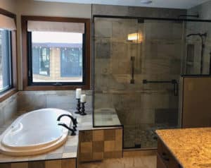 Bathroom remodel with soaker tub & shower