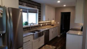 Newly remodeled galley-style kitchen