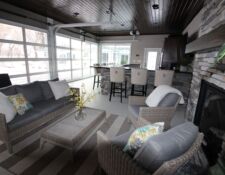 Another view of newly built pool house interior