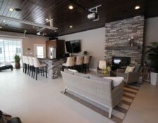 Additional view of pool house build interior