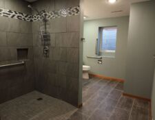 Large handicap-accessible bathroom remodel