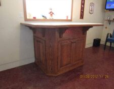 Tall custom wooden bar