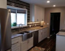 Newly remodeled galley-style kitchen
